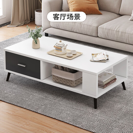 Yameile coffee table for living room, modern and simple, small household double-layer storage with drawer coffee table table