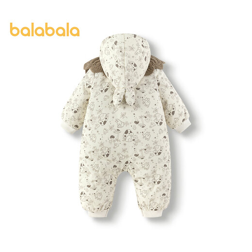 Balabala baby outing jumpsuit girls' romper and bodysuit winter clothes sweet, cute and playful corduroy coffee A51212 90cm