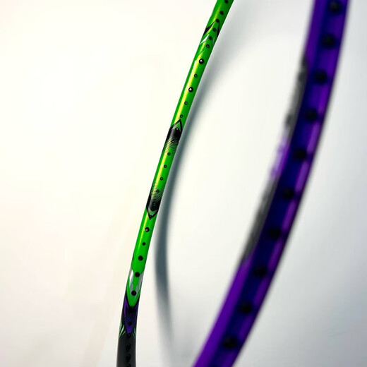 李宁（LI-NING） 雷霆100专业碳纤维进攻型羽毛球拍雷霆80【球星同款高端拍】战戟 4U-战戟9000绿紫 （穿线请备注）