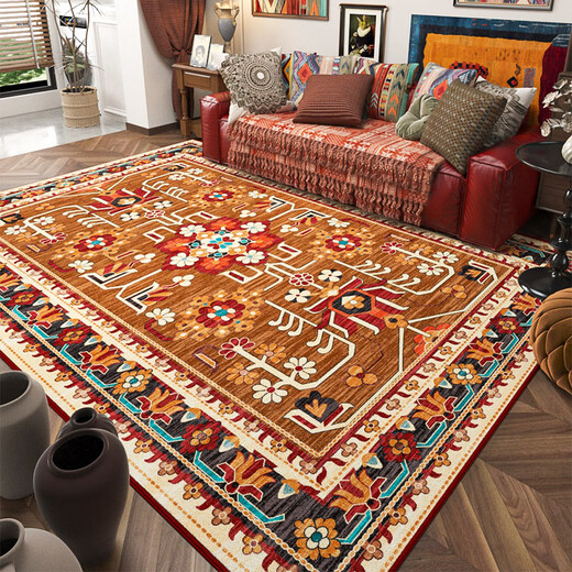 KAYE retro Persian carpet Nordic ethnic style living room carpet wash-free sofa coffee table mat bedroom large area bedside blanket BS-T13 120x160 cm