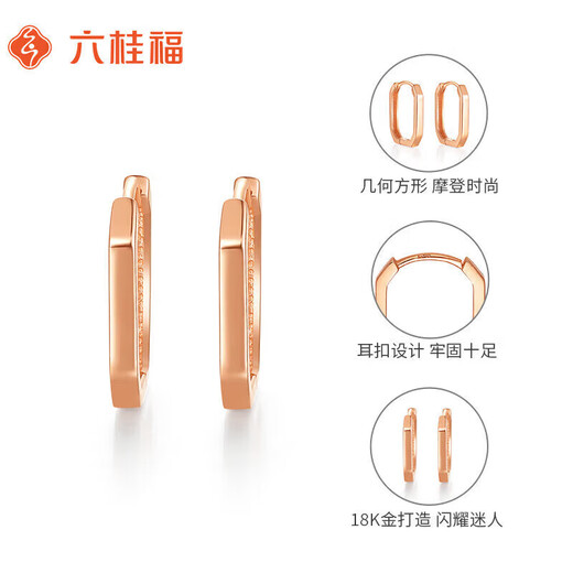 Liuguifu Jewelry 18K Rose Gold Stud Earrings Geometric Square Earrings for Women EK0200062