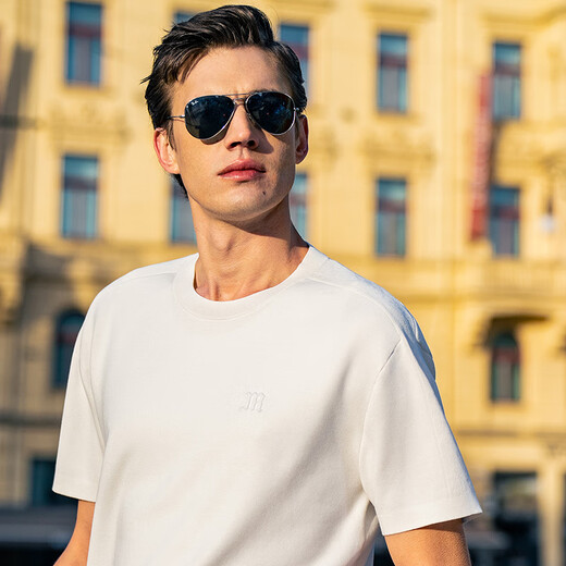 
Mr. Cloth Fashionable Webbing Cool T-shirt Men's 2025 Summer Letter Embossed Men's Knitted Short Sleeve ET15100 Clearance Haoyuebai M (170)