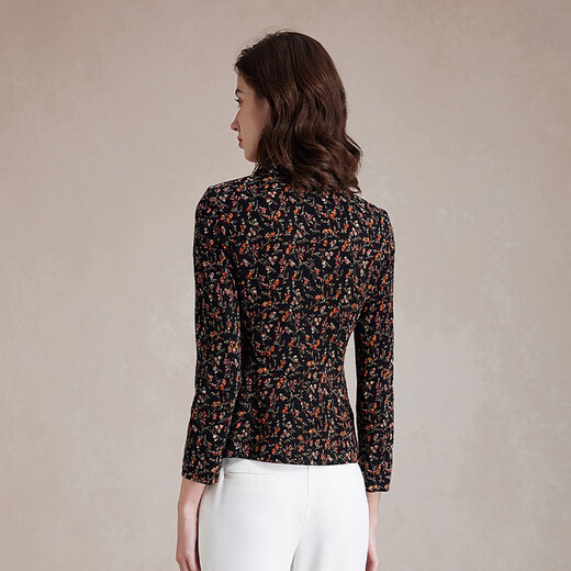 MORELINE Mulan Shopping Mall's same style light luxury elegant floral suit women's 2024 autumn new single-breasted slim suit mid-length gram red flower XL