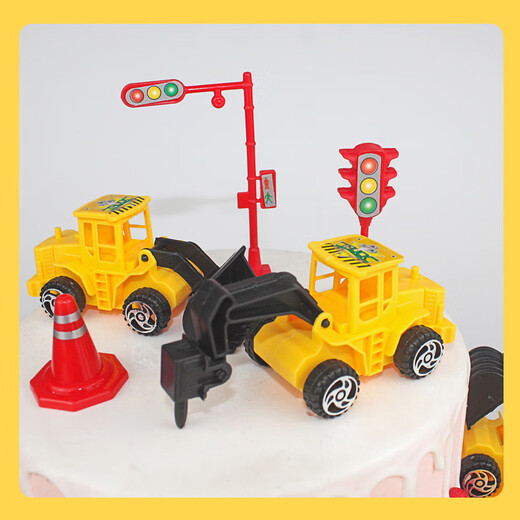 Kindertechnik Car Model Car Set Simulation Mini Bagger Desktop Orament Car Model Street Stall -Lieferungen [Heißverkauf] Zufällige Ingenieurauto eins