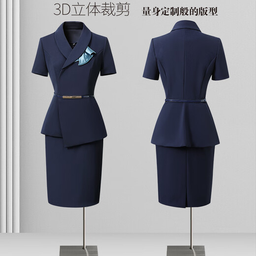 Weishipin summer professional wear small suit suit women's temperament jewelry hotel front desk work clothes beauty salon sales work clothes hidden youth autumn and winter style suit + pants L