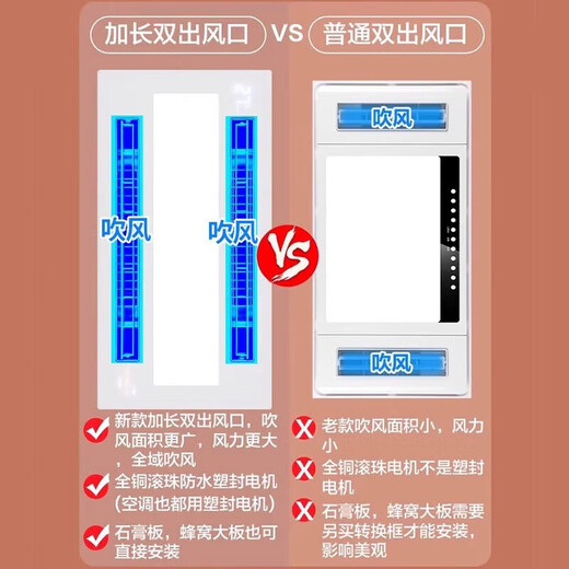 Opda Kitchen Cooler Embedded Lighting Two-in-One Air Conditioner Integrated Ceiling Ventilation Cooler Fan Cold Wind Triple-core Long Double Swing Page Double Blower Wireless Remote Control 300*600mm