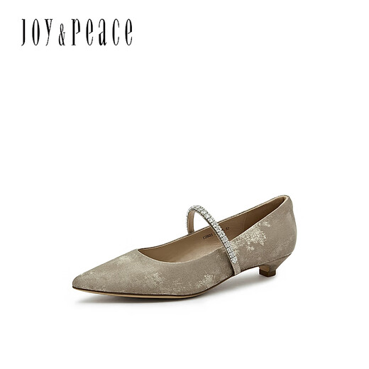 
Joy/peace Dong Jie's same Olive Martini 25 Spring New Chinese Cowhide Light Mouth Mary Jane Single Shoes 12603AQ5 Apricot Color 37
