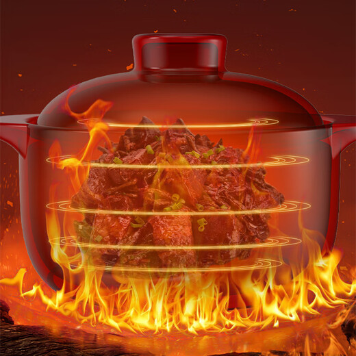 Kangshu casserole household gas stew pot ceramic clay pot rice stew pot large capacity high temperature resistant dry burning non-cracking casserole everything goes well stew pot suitable for 3-5 people 3.8L