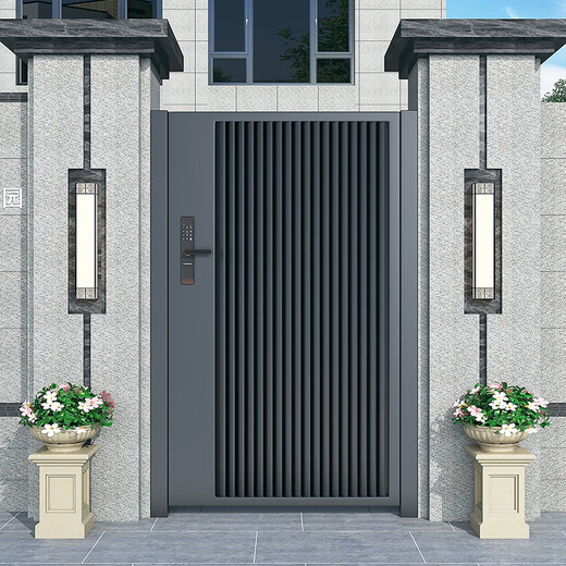 奇立彩别墅庭院门不锈钢单双开现代院子户外门乡村铁艺花园入户门 款式1
