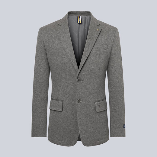 HAZZYS Men's Spring and Autumn Gentleman's Quality Fitted Unisex Commuting Knitted Suit ASUZJ0BAJ01 Gray GE L (175/96A 48)