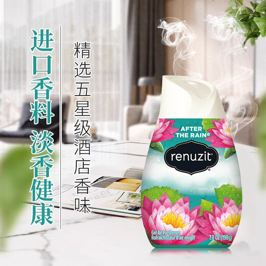 RENUZIT American Renuzit 98% natural solid air freshener deodorizes, deodorizes and removes formaldehyde, benzene aroma long-lasting, refreshing after rain 198g/bottle 1 bottle
