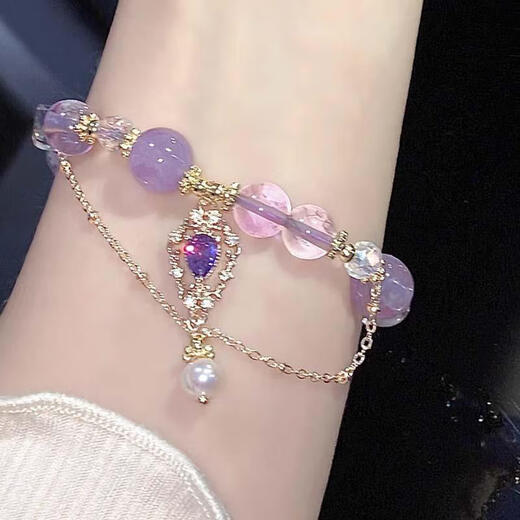 Antimei Ewiges Herz Amethysten Armband Kinderarmband Neues chinesisches Armband Perlen Licht Luxus Mädchen Geburtstag Geschenk Süßigkeiten Armband