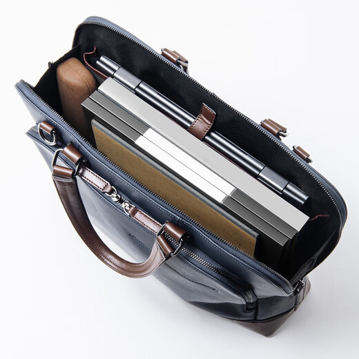 Sanwa Supply Premium Leder-Computertasche Tragbares Kapazität Einschulterer Laptop-Tasche mit großer Kapazität modische Geschäftsklasse Tägliches Pendeln Dunkelblau 13,3 Zoll
