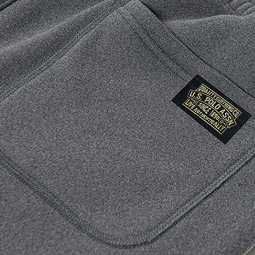 U.S. POLO ASSN. Sports pants plus velvet men's casual pants winter warm men's pants loose sweatpants Paul pants navy blue (flat L