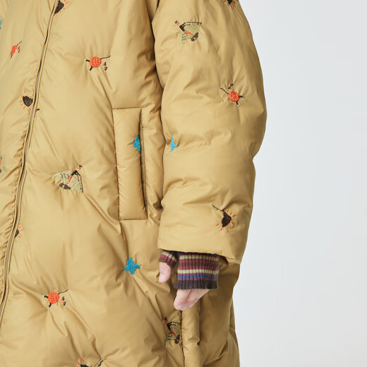 Jnby par jnby jiangnan tissu vêtements pour enfants vêtements d'hiver garçons et filles longues veste à capuche motif de broderie à capuche Enfants 1n0c13601 287 kaki jaune 120 cm