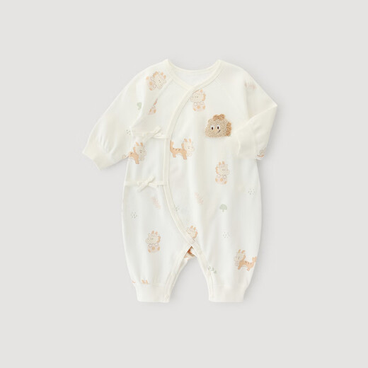 BALIPIG Cloud Mist Cotton Newborn Baby Jumpsuit Autumn Pure Cotton Harness Strap Clothes Little Golden Dragon 59cm