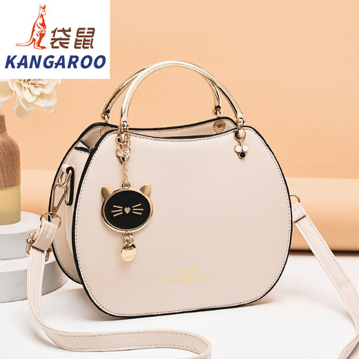 Kangaroo (KANGAROO) women's bag 2025 Chinese Valentine's Day Korean version fashionable girly style shell bag portable foreign style cat shoulder bag khaki color