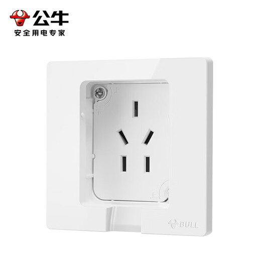 公牛（BULL）智能马桶嵌入式插座86型号五孔三孔插头防水防尘面板薄暗装
 镶嵌内置隐形五孔10A【瓷白色】