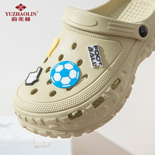 Yu Zhaolin (YUZHAOLIN) Croc Shoes Men's Outdoor Driving Sandals Beach Shoes Toe-Toe Slippers Men's Outer Wear YF093 Khaki