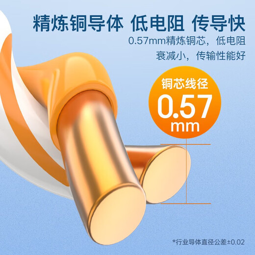 秋叶原超六类千兆双屏蔽网线CAT6A万兆纯铜QS6165CT305米箱Q2605 超6类cat6A双屏蔽QS6169C橙色 5米