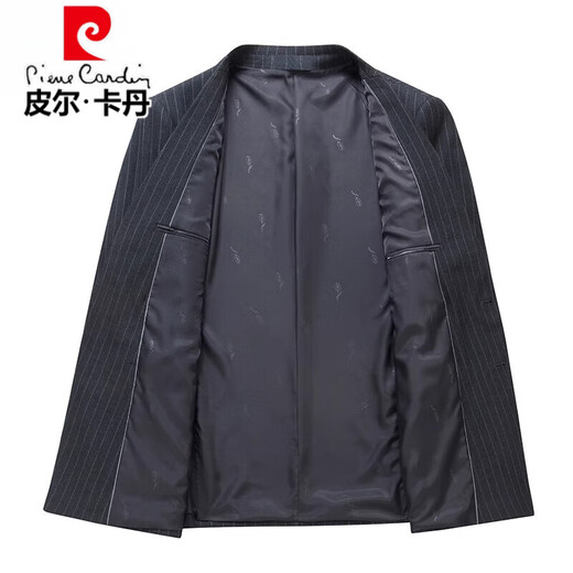 Pierre Cardin striped suit suit men's new style double-breasted high-end business suit three-piece wedding dress 9810 gray