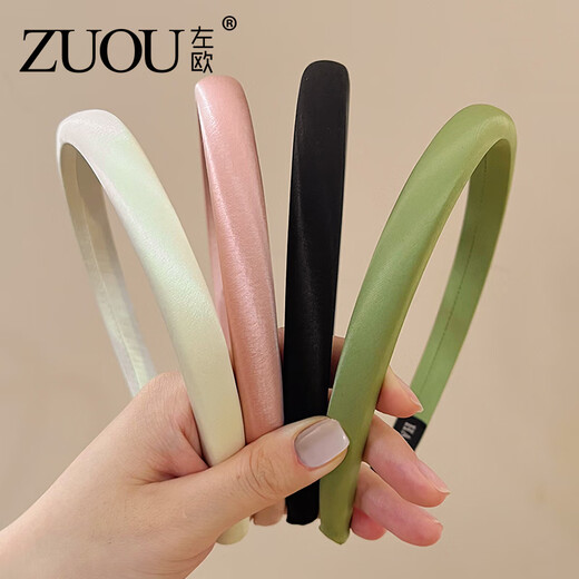 Zuoou goes out with a foreign style, versatile and temperamental satin headband for women, 2025 new high-top thin headband, elegant black