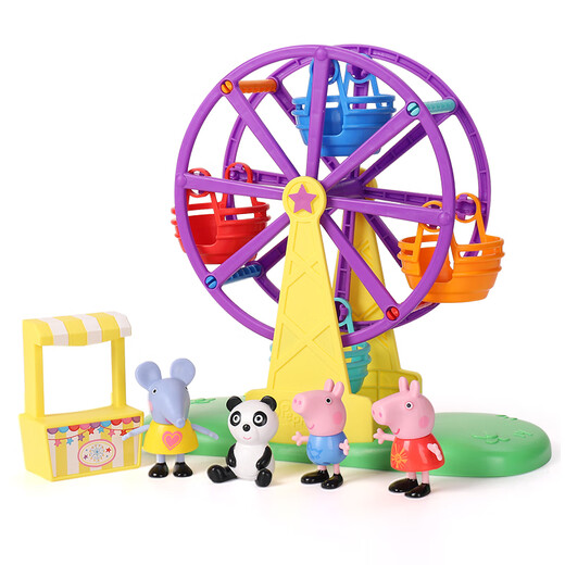 
[90% new] Peppa Pig Toys Ferris Wheel Park Cartoon Playground Peppa George Doll Playing House Children's New Year Gift