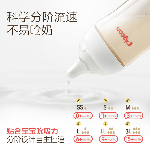 贝亲奶瓶 婴儿奶瓶 新生儿防胀气奶瓶 宽口径奶瓶PPSU【渠道专享】 160ml 0-3个月 +240ml3-6个月