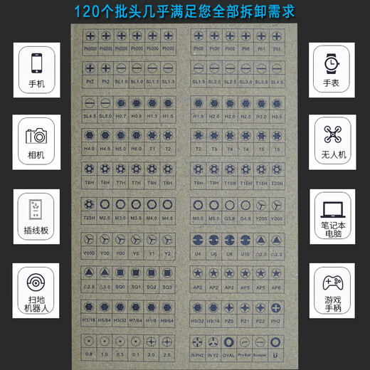 仁聚益定制精修螺丝批多用带磁性批头起子头手机拆机螺丝刀工具组合 FO-9227
