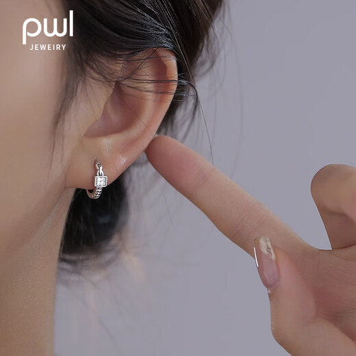PWL999 Pure Silver Earrings Women's Ear Piercing Earrings 2025 New Niche Design Earrings Micro-embellished Earrings Hot Style Earrings 999 Pure Silver Pair of Earrings
