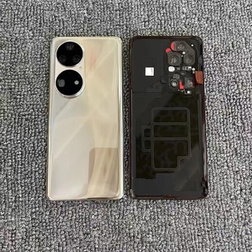 Suitable for Huawei original mobile phone p50 original disassembly back cover glass p50pro back shell p50e original battery p50pro (brilliant gold black) original back shell standard x p50e