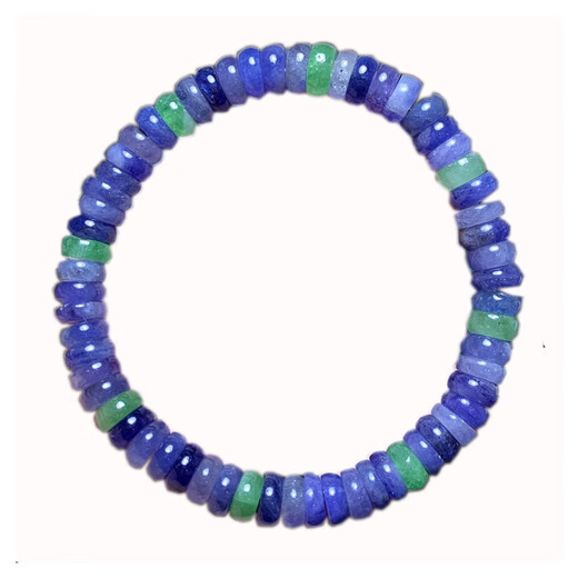 Puli Natural Tanzania Tanzanite Plate Beads Single Circle Bracelet Heart of the Ocean Jewelry Amethyst Bracelet Gift for Women (W16) Approximately 4.9-5.4mm