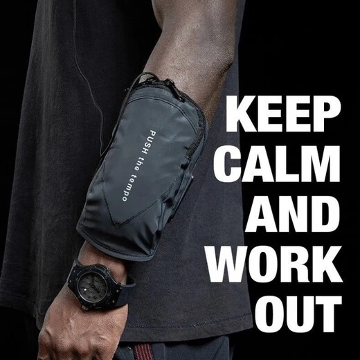 Nufeng running mobile phone carrying artifact sports arm bag for mobile phone ultra-thin new outdoor wrist bag for men and women anti-reflective black suitable for mobile phones within 6.5 inches