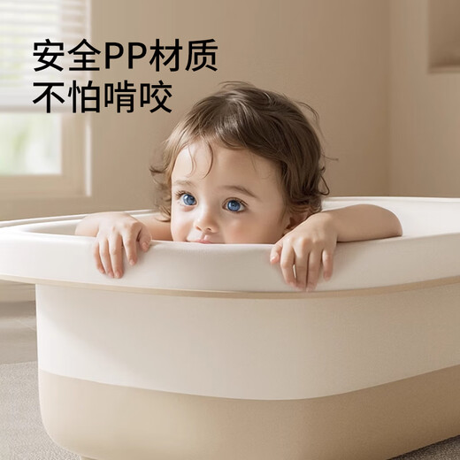 英氏（YEEHOO）新生婴儿洗澡盆大号智能感温家用品一体式宝宝浴盆儿童泡澡桶 浴盆+洗澡浴架+浴网+送洗头杯