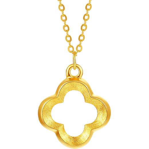 Saturday Fortune 18K gold necklace for women, gold four-leaf clover necklace, birthday gift C0613784 40+5cm