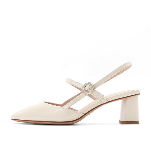 Sandalias puntiagudas de Belle para el centro comercial de verano para mujeres mismas sandalias de bolsas transparentes de vaca BM733BH3 beige 37