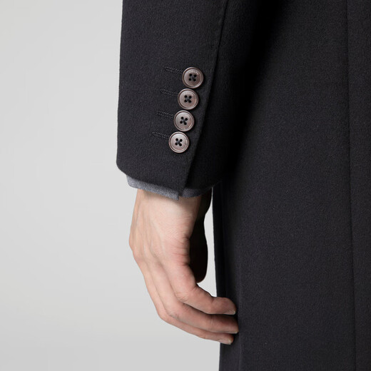 VICUTU men's coat comfortable woolen coat business casual coat VBS22341306 black 175/96B