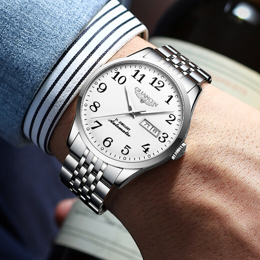GUANQIN watch men's mechanical watch Swiss certified business digital practical men's watch waterproof luminous watch Father's Day gift