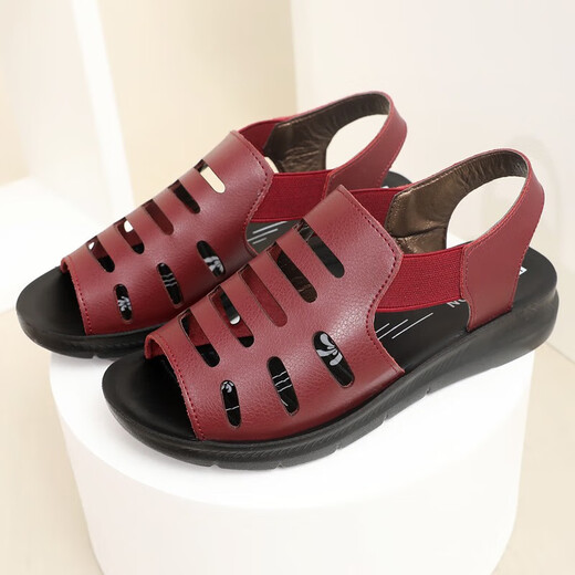 Meister der zulihischen römischen Mutter Sandalen für Frauen, Sommer flache Sohle weicher Sohle nicht rutschernder und älterer Schuhe für Frauen, Fischschuhe, alte Oma Sandalen, Wenzhou Huidong, keine müden Füße, Lochschuhe draußen-schwarze 35 Sandalen für Frauen 2025 Neue Stil