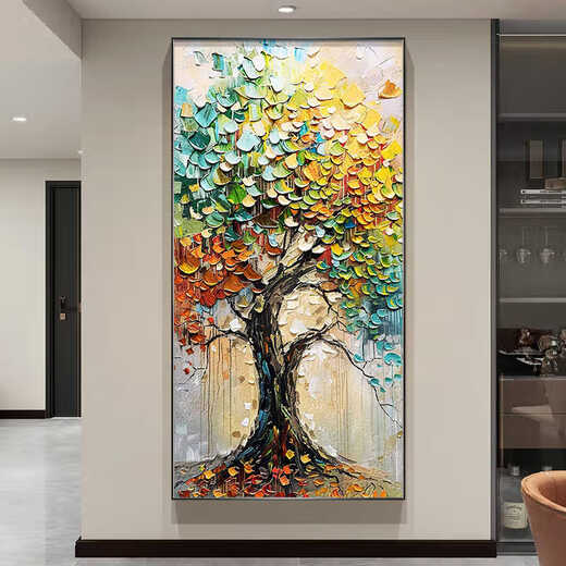 Shunjixiangli arbre arbre entrée peinture décorative version verticale moderne couloir luxueux moderne et allée peinture de peinture de salon atmosphérique haut de gamme peinture murale JD13691 80 * 160.