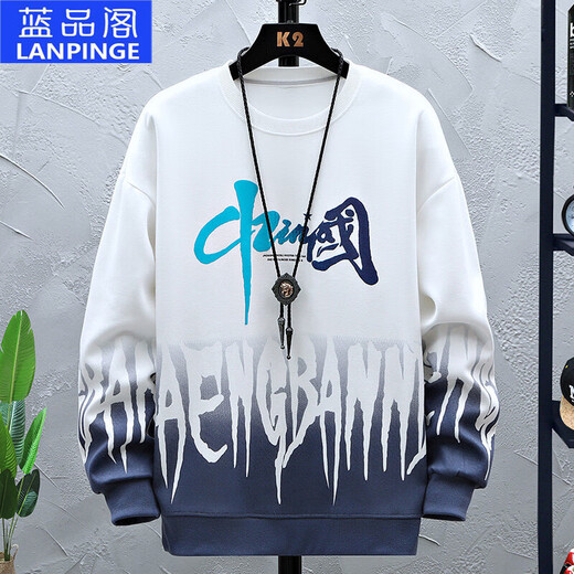 Lanpinge Frühlings- und Herbststil Junior High School und High School College-Schüler Chinesischer Stil Sweatshirt Sport und Freizeitanzug Jungen und Teenager trendige Kleidung grau ein Stück Sweatshirt 683 m (Empfohlene Höhe 150-160 cm)