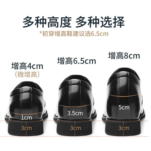Gao GEs erhöhte Lederschuhe 8 cm Männer formelle Kleidung Hochzeitsschuhe Herbst Leder Business Derby Schuhe in erhöhten Herrenschuhen 10 cm klassisches schwarzes Fuß Cover 6.5cm 701 39