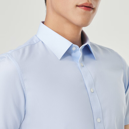 Camisa Yager Men 2025 Summer Jóvenes Men casual Camisa formal de manga corta azul 42