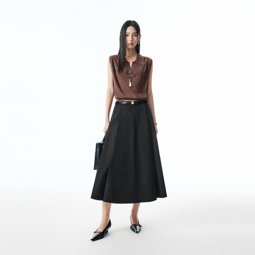 
Peacebird [same style in the mall] 25 autumn new vest-style texture lapel sweater for women A1EEF3P02 cloth bag brown S 155