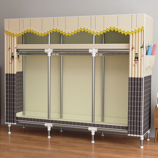 Epson load-bearing over 1600Jin Jin is equal to 0.5kg Cloth wardrobe for home bedroom rental use simple assembly full steel frame thickened steel pipe Instant success Length 83 Width 45 Height 170