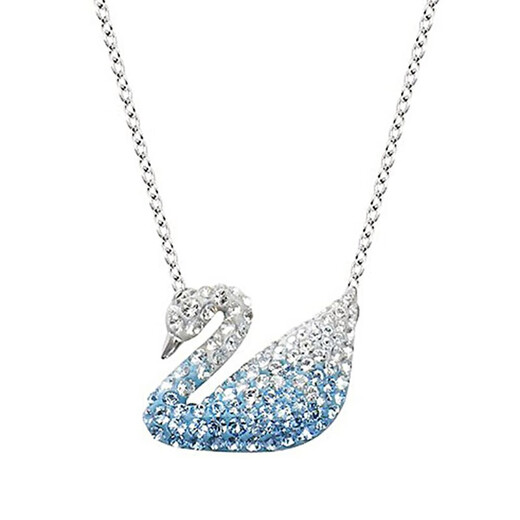 GIOIO Swarovski zirconium large and small color swan necklace for women Swarovski champagne gold elegant swan crystal pendant same style gradient blue