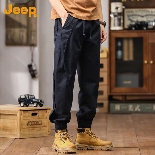 
Jeep (JEEP) American retro overalls for men's spring fashion brand loose casual versatile men's high-end Harren tying pants