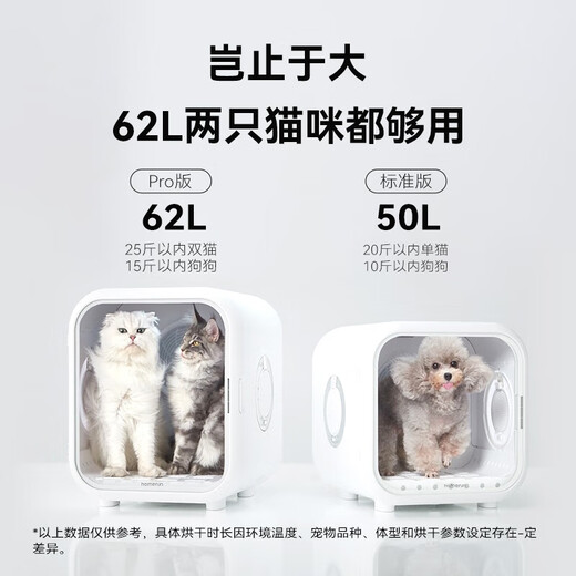 Homerun pet intelligent drying box cat dryer fully automatic blow-drying box dog bath quick dryer [62L] pet intelligent drying box PD60