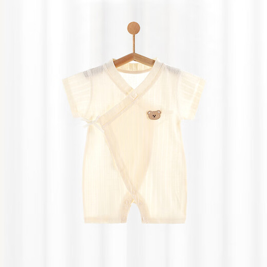 【贝乐咿夏季爬服】婴儿夏季薄款连体衣纯棉短袖新生儿哈衣 心想事成【6636】 66cm