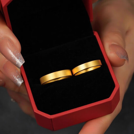 Kuang Yi Shuibei gold safe and sound ring 999 pure gold covered with silver ancient method ring ring for men and women couples safe and sound ring 1 gram of gold thickened version No. 24